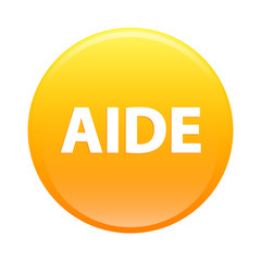 bouton internet aide icon orange sign