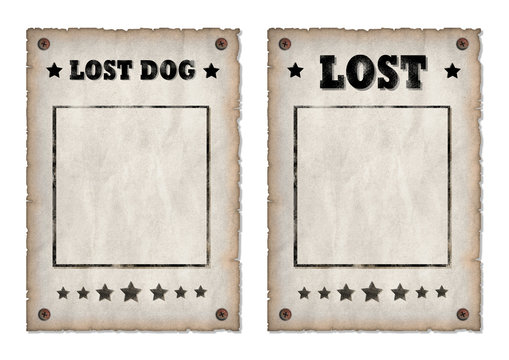 Lost, Lost dog grungy faded posters 