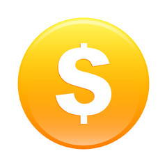 Bouton internet argent finance icon orange sign