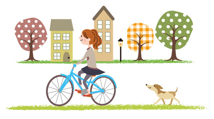犬とサイクリング