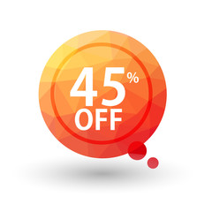 Orange triangular price vector bookmark 45 percent sale off.