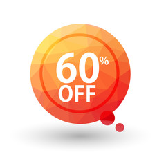 Orange triangular price vector bookmark 60 percent sale off.