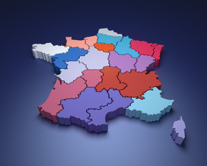 Fototapeta premium France - nouvelle carte des régions