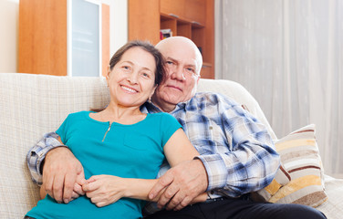   laughing mature woman with elderly man