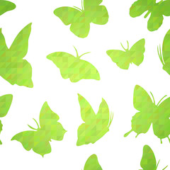 Geometric seamless pattern with butterfly silhouettes