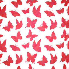 Geometric seamless pattern with butterfly silhouettes