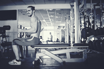 Man training in gym