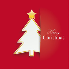 Christmas Tree Red Background