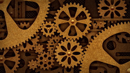 Steampunk gears mechanism