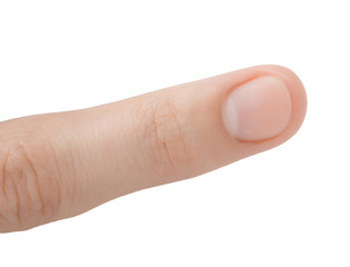 Index finger, clean and smooth, isolated on white