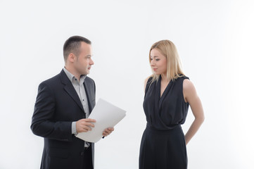 Boss angry with young employee