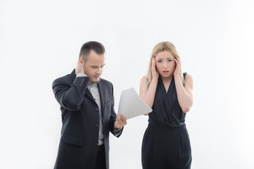 Boss angry with young employee