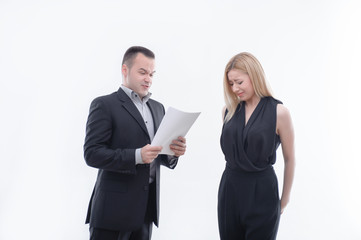 Boss angry with young employee