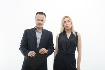 Young office colleagues posing