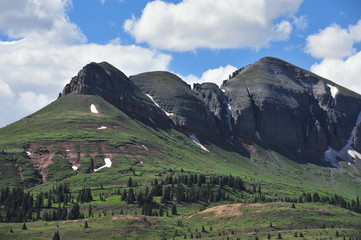 Fototapeta na wymiar The San Juan Mountains in Colorado, America in July 2014