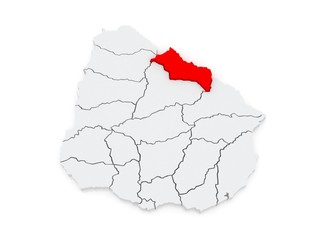 Obraz premium Map of Rivera. Uruguay.