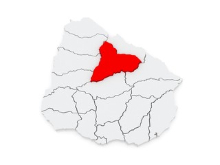 Map of Takuarembo. Uruguay.