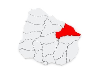 Map of Cerro Largo. Uruguay.