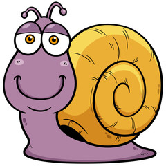 Vector illustration of Snail cartoon