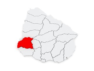 Obraz premium Map of Soriano. Uruguay.