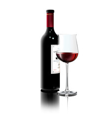 Rotwein auf weiß