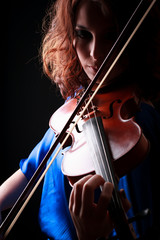Music portrait of young woman.