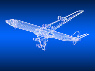 3d model Flying airplane