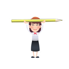 business people with crayon over white. vector design.