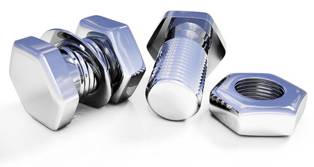 stainless steel bolts with a nuts and washers