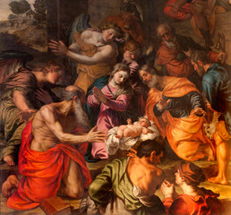 Fototapeta na wymiar Verona - Nativity paint in church San Fermo Maggioreon The