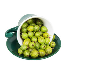 Gooseberries in an inverted green cup