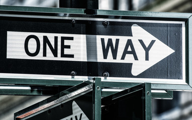 One Way street sign in New York