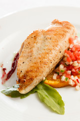 grilled chicken with salad