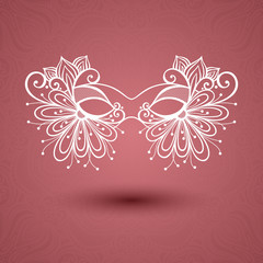 Beautiful Masquerade Mask (Vector) on Ornate Background