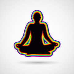 meditation silhouette farben