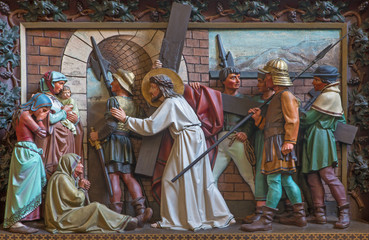 Bruges - Jesus meet the women of Jerusalem relief