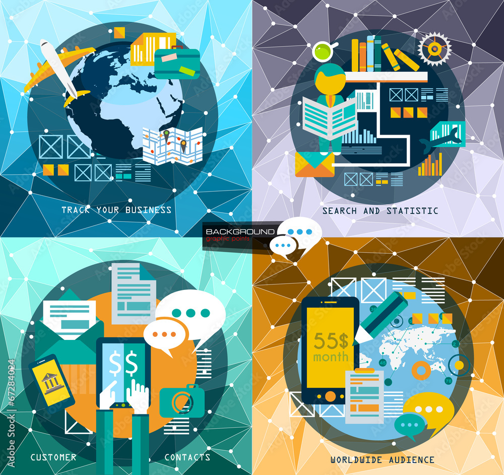 Poster flat style ui ux to use for your business project