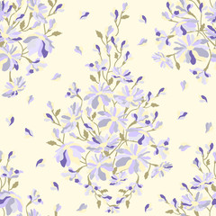 Abstract floral pattern seamless texture, watercolor