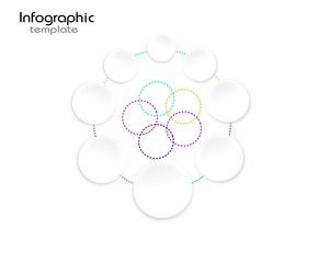 Infographic template with white circles