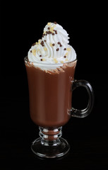 Chocolate cocktail with whipped cream