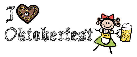 I LOVE OKTOBERFEST mit Wiesn-Kellnerin