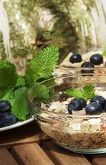 Muesli with blueberries