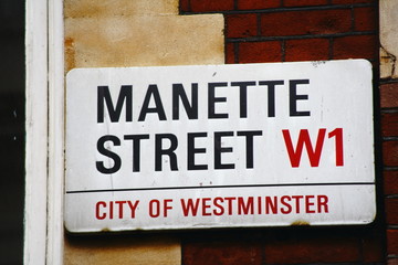Manette Street  sign London