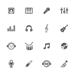Music icons set.