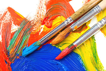 Obraz premium Paints and brushes