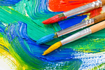 Obraz premium Paints and brushes