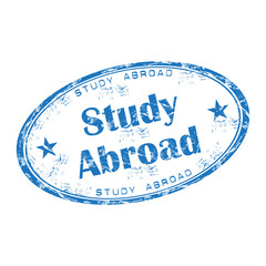 Study abroad grunge rubber stamp