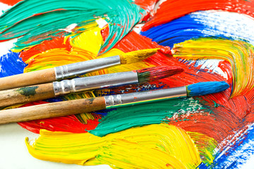 Obraz premium Paints and brushes