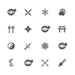 Ninja icons set.