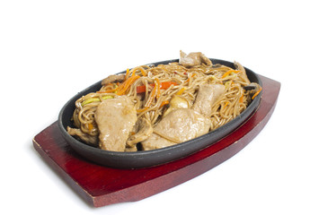 Soba noodles with meat